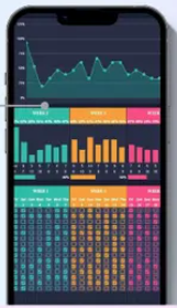 Telefonda mobil Power BI dashboard görünümü